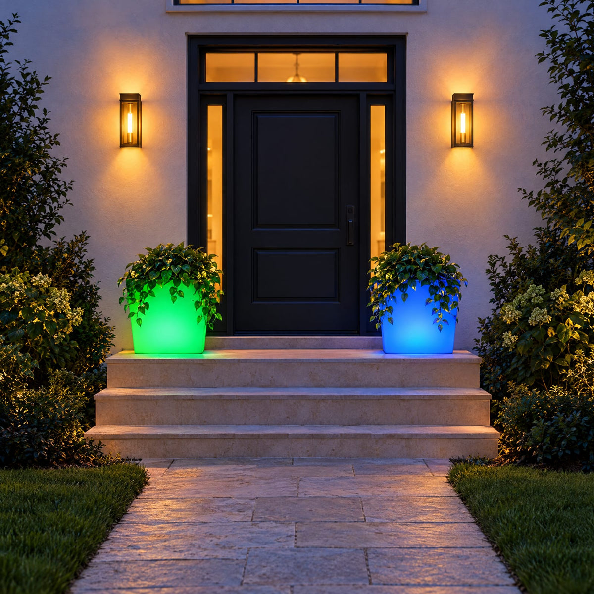 Pot Lumineux LED Rechargeable LUXGREEN Stella Ø40x40cm – 16 Couleurs RGB IP65 – Terrasse Jardin | Stella LUXGREEN