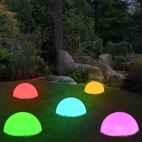 Boule LED Plate Rechargeable LUXGREEN Crystal Flat 50x25cm – 16 Couleurs RGB IP65 | Crystal Flat 50x25 LUXGREEN