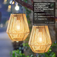 Lampe Portable LED Rechargeable LUXGREEN Comet 18x20cm – Blanc Chaud Solaire IP54 | Comet LUXGREEN