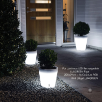 Pot Lumineux LED Rechargeable LUXGREEN Rigel Ø28x29cm – 16 Couleurs RGB IP65 | Rigel LUXGREEN
