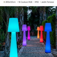 Lampadaire LED Rechargeable LUXGREEN Lumina 120 Ø30x120cm – 16 Couleurs RGB IP65 – Jardin Terrasse | Lumina 120 LUXGREEN