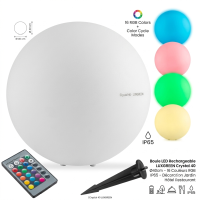 Boule LED Solaire LUXGREEN Ø40cm – 16 Couleurs RGB IP65 – Éclairage Extérieur Autonome | LUXGREEN