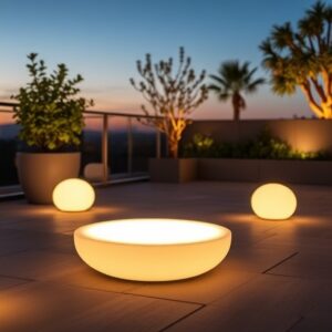 Boule LED Plate Rechargeable LUXGREEN Crystal Flat Ø28x17cm – 16 Couleurs RGB IP65 | Crystal Flat 28 LUXGREEN