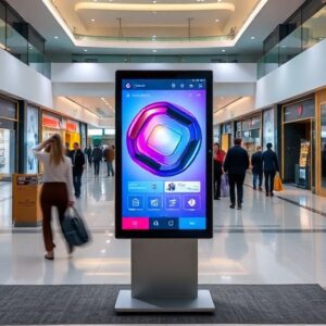 Totem Numérique Tactile LCD 55 Pouces - Écran Publicitaire Interactif Tactile Professionnel - Digital Signage | LUXGREEN