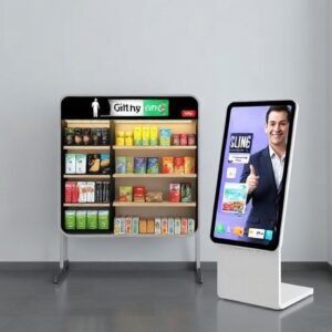 Totem Numérique Pliable 32 Pouces - Écran Publicitaire Pliable Compact Professionnel - Digital Signage | LUXGREEN